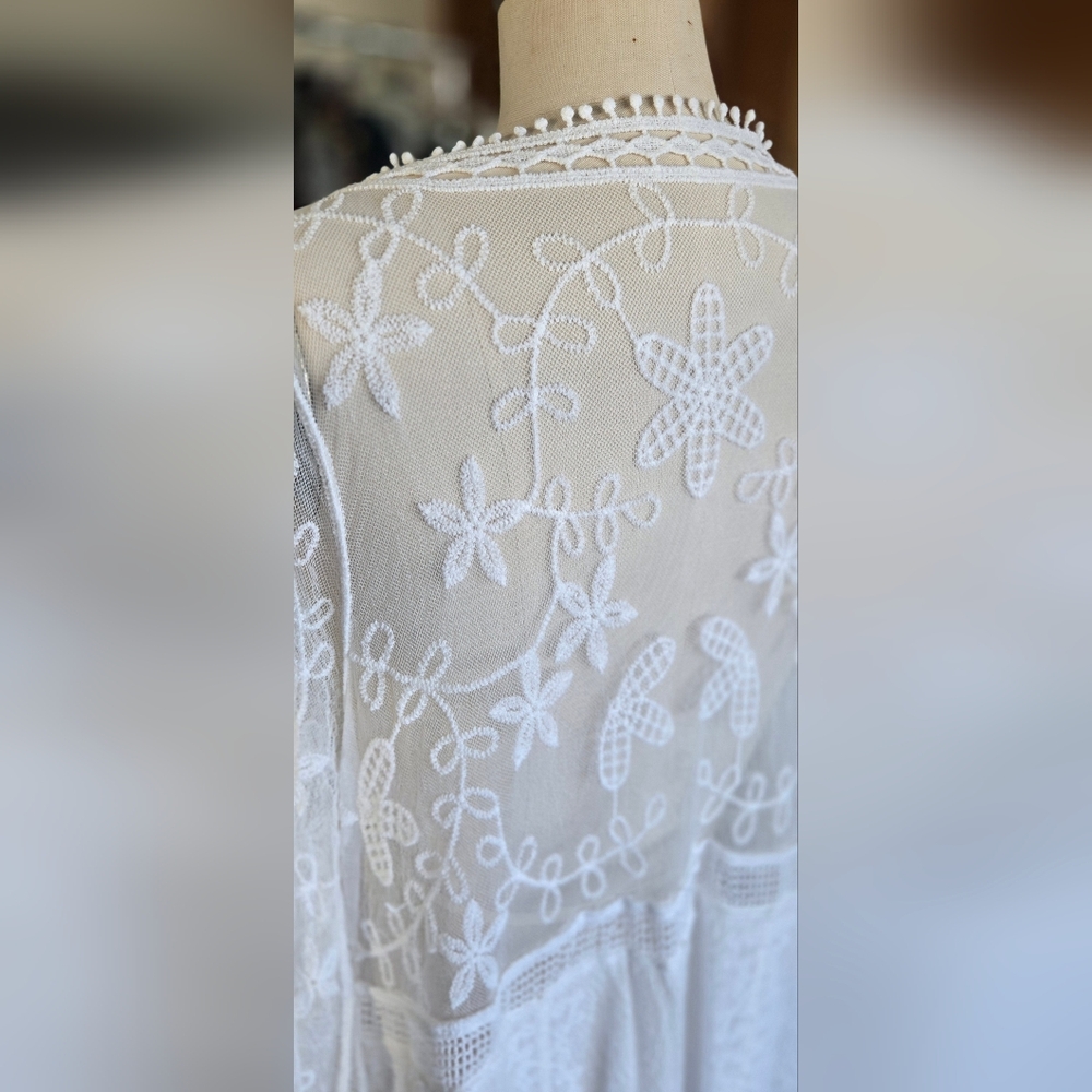 White Floral Lace Top